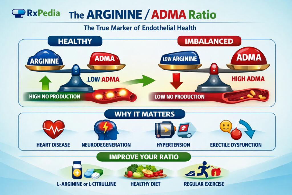 Arginine Paradox:The Arginine/ADMA Ratio: The True Marker of Endothelial Health